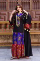 جلابية كريب بحريني وشالكي بحزام داخلي مخفي