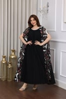 جلابية جورجيت كسرات وجوانب ترتر مطرز