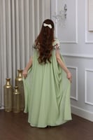 جلابية جورجيت قطعتين بتطريز ترتر ودهب