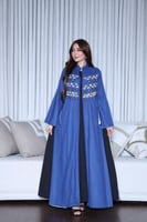 جلابية لينن قطعتين مطرزة في الصدر – أناقة عملية بأ...