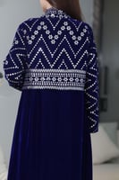 جلابية مخمل قطعتين بتطريز كمبيوتر