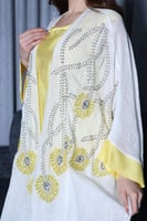 طقم لينن خيش من 3 قطع وتطريز شك في الصدر