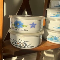 وعاء تخزين معدن فنتج - مع غطاء بلاستيك