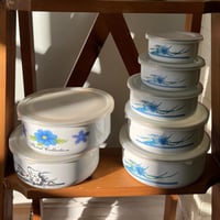 وعاء تخزين معدن فنتج - مع غطاء بلاستيك