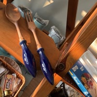 قطعتان ، مجموعة ملاعق السلطة اصدار عتيق