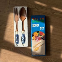 مجموعة من قطعتين ملاعق السلطة اصدار عتيق