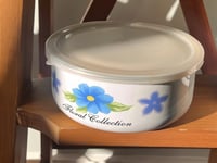 وعاء تخزين معدن فنتج - مع غطاء بلاستيك