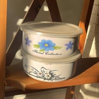 وعاء تخزين معدن فنتج - مع غطاء بلاستيك