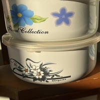 وعاء تخزين معدن فنتج - مع غطاء بلاستيك