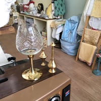 كأس كرستال بقاعدة نحاس ، صناعة هندية قديمة