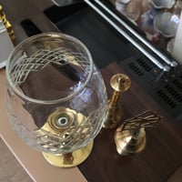 كأس كرستال بقاعدة نحاس ، صناعة هندية قديمة