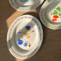 dish صحن غضار شكل بيضاوي مقاسات متنوعه