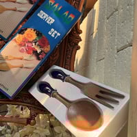 قطعتان ، مجموعة ملاعق السلطة اصدار عتيق