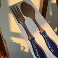 قطعتان ، مجموعة ملاعق السلطة اصدار عتيق