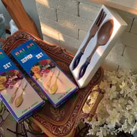 قطعتان ، مجموعة ملاعق السلطة اصدار عتيق