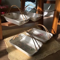 صحن فنتج صناعة يابانية - بمسكة من الخيزران