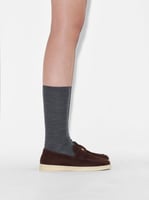 حذاء قيادة من الجلد المدبوغ - بني غامق