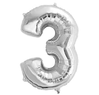 بالونات الارقام الفضية