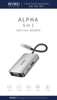 هاب USB-C متعدد الوظائف WiWU Alpha 5 في 1 – منافذ...