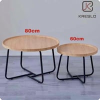 طقم طاولات خدمة خشب بيج قطعتين AW16323-2