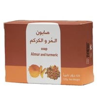 صابون المر والكركم لنضارة ونقاء الوجه روض الخزامى...