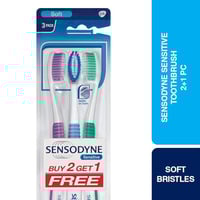 سنسوداين طقم فرشاة أسنان ناعمة للأسنان الحساسة 3 ق...