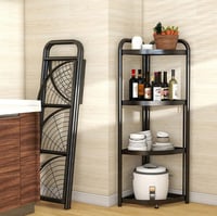 رف تخزين زاوية قابل للطي 3 ارفف لون اسود 87*38*7.5...