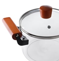 قدر زجاجي بمقبض خشبي 20*16 سم CC GL-311