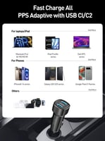 شاحن سيارة بمنفذين بقوة 66 واط اكتيف Active