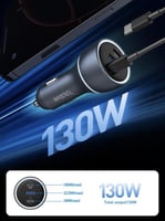 شاحن سيارة بثلاث منافذ بقوة 130 واط اكتيف Active