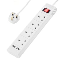 توصيلة كهربائية 4 مقابس 2 يو اس بي 3 متر LAWAZIM K...