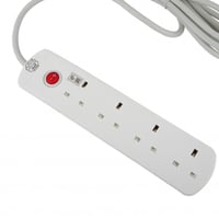 توصيلة كهربائية 4 مقابس 3 متر 2860 واط مع مفتاح تش...