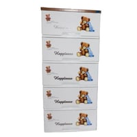 دروج تخزين بلاستيك 5 دروج ابيض بخشب بني ROV-449