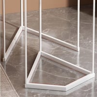 طقم طاولات خدمة ابيض حبتين 007701