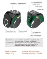 خاتم تسبيح ذكي لون أسود 01443