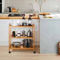 عربة تقديم بعجلات 3 طبقات AW15179-1