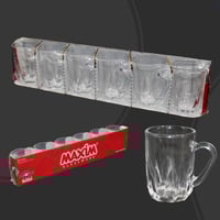 طقم بيالات شاي زجاج 6 قطع 90 مل MAS8441