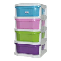 دروج تخزين بلاستيك 4 دروج ملون AF-2024