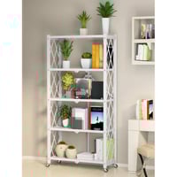 رف تخزين حديد قابل للطي أبيض 5 ادوار AW15537-2