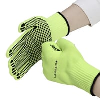 قفازات قطن أصفر منقط أسود 3 اجواز LAWAZIM K11304