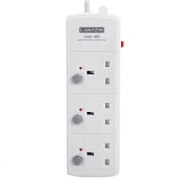 توصيلة كهربائية 3 مقابس 3 متر 3250 واط مع مفتاح تش...