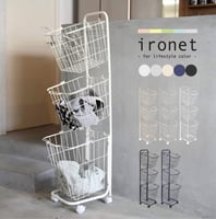 سلة غسيل بعجلات 3 طبقات لون فضي HE6379