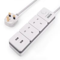 توصيلة كهربائية 2 مقابس 2 يو اس بي 5 متر 3250 واط...