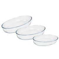 طقم بايركس زجاجي بيضاوي 3 قطع HSAP40LT