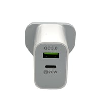 شاحن جداري منفذين صغير بقوة 20 واط DLC D-AD210