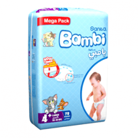 حفاضات بامبي 78 حبة مقاس 4 كبير 18-10 كيلو جرام