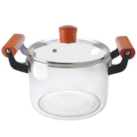 قدر زجاجي بمقبض خشبي 20*11 سم CC GL-309