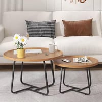 طقم طاولات خدمة خشب بيج قطعتين AW16323-2