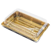 علب بلاستيك ذهبية بغطاء شفاف 7 حبات 14*22.5 سم FAM...