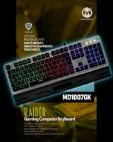 كيبورد - لوحة مفاتيح سلكي مضيء مايكروديجيت MD1007G...